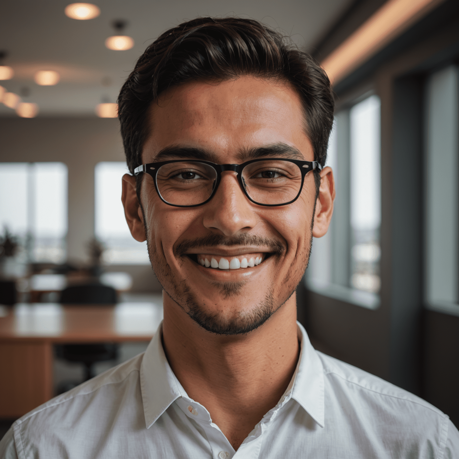 Foto de Carlos Mendoza, Director de Estrategia, un hombre joven con gafas y camisa blanca, sonriendo